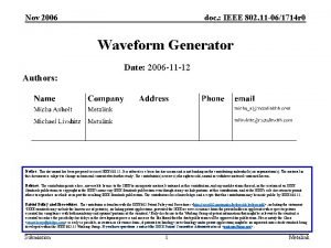 Nov 2006 doc IEEE 802 11 061714 r