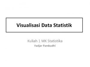 Visualisasi Data Statistik Kuliah 1 MK Statistika Fadjar