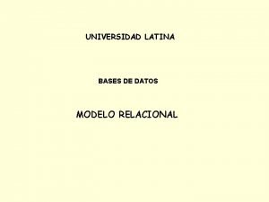 Modelo relacional universidad