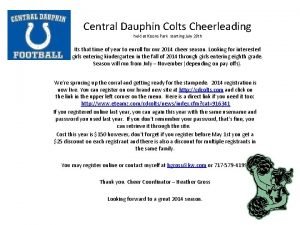 Central Dauphin Colts Cheerleading held at Koons Park