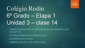 Colgio Rodin 6 Grado Etapa 1 Unidad 3
