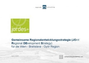 consulting regional vienna Gemeinsame Regionalentwicklungsstrategie JOint Regional DEvelopment