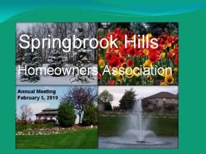Springbrook Hills Homeowners Association Annual Meeting February 5