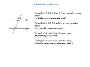 Angle properties of parallel lines