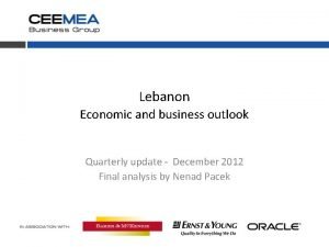 Lebanon Economic and business outlook Quarterly update December