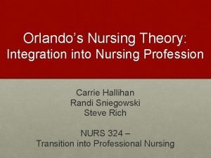 Orlando nursing theory
