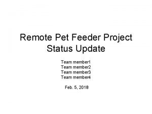 Automatic pet feeder project report