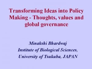 Transforming thoughts ideas and