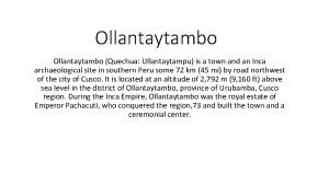 Ollantaytambo population