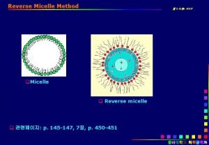 Reverse micelle method