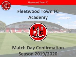 Fleetwood town fc academy