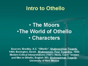 Who are the moors in othello