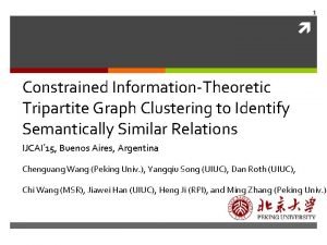 1 Constrained InformationTheoretic Tripartite Graph Clustering to Identify