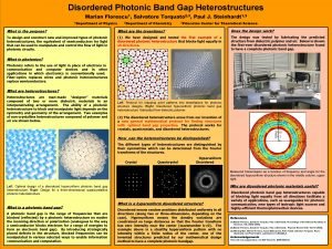 Disordered Photonic Band Gap Heterostructures Marian 1 Department
