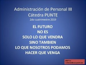 Administracin de Personal III Ctedra PUNTE 2 do