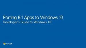 Developers Guide to Windows 10 Extend your app