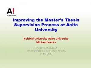 Masters thesis structure
