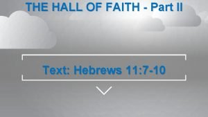 Hebrews 11 7-10