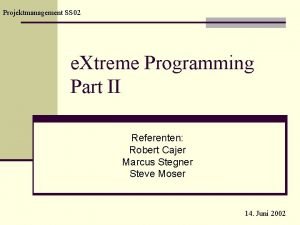 Extremprogrammierungs-projektmanagement