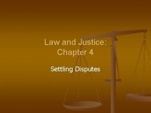 Chapter 4 settling disputes
