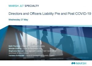 Directors and Officers Liability Pre and Post COVID19
