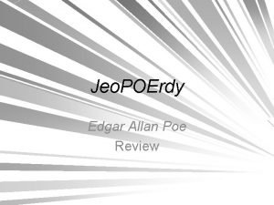 Jeo POErdy Edgar Allan Poe Review Jeo POErdy