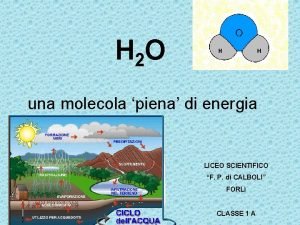 H 2 O una molecola piena di energia