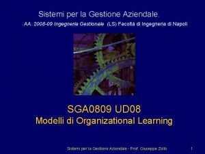 Sistemi per la Gestione Aziendale AA 2008 09