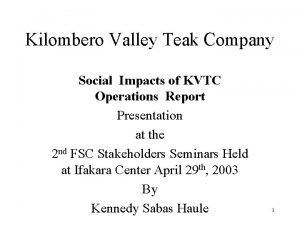 Kilombero valley teak company