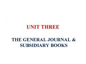 Examples of subsidiary journals