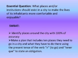 Essential Question What places andor institutions should exist