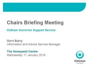 Chairs Briefing Meeting Oldham Governor Support Service Gerri