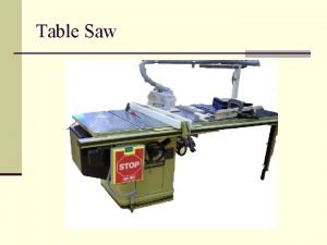 Table Saw General Safety n Wear your safety