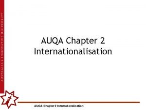 AUQA Chapter 2 Internationalisation From International to Internationalisation