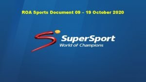 ROA Sports Document 09 19 October 2020 Saturday