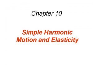 Simple harmonic motion and elasticity
