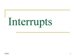 Classification of interrupts