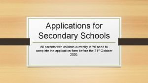 Apply for secondary school hull