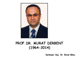 Prof dr murat derbent