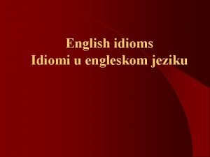 Idiomi u srpskom jeziku