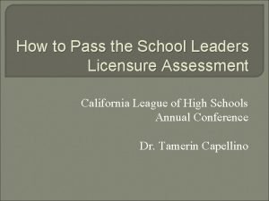 School leadership licensure assessment
