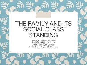 The family and its social standing