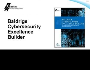 Baldrige cybersecurity excellence builder