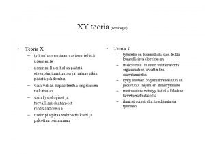 X y teoria