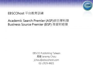 EBSCOhost Academic Search Premier ASP Business Source Premier