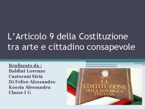 LArticolo 9 della Costituzione tra arte e cittadino