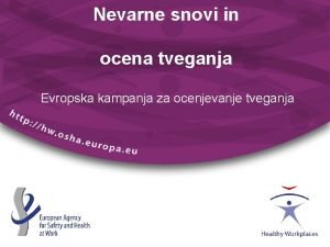 Nevarne snovi in ocena tveganja Evropska kampanja za