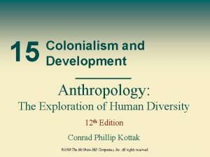 15 Colonialism and Development Anthropology The Exploration of