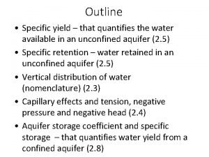 Specific yield formula