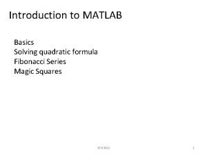 Matlab quadratic formula